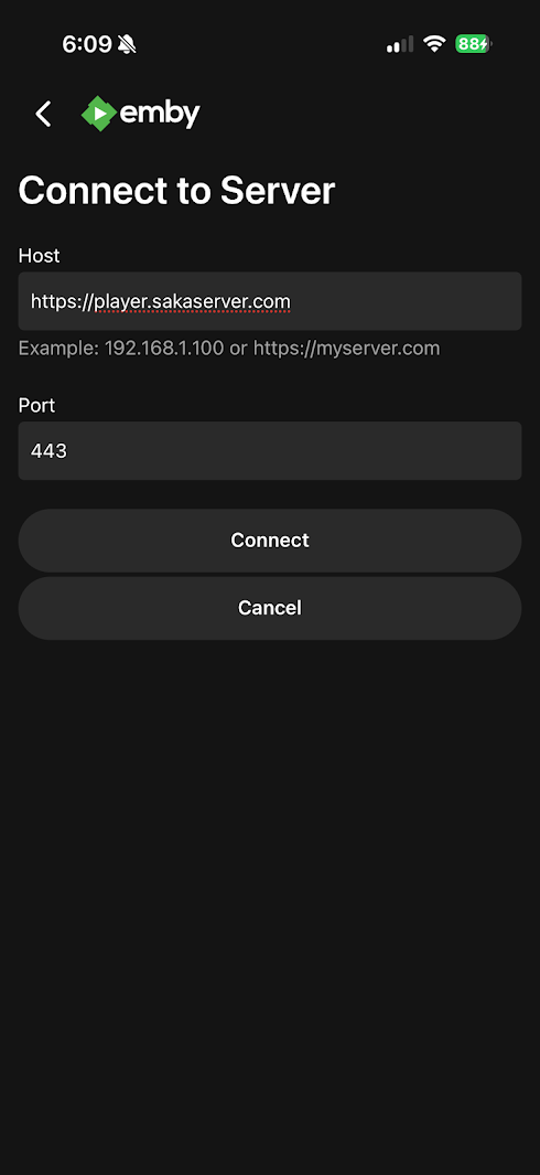 Server Details Screen