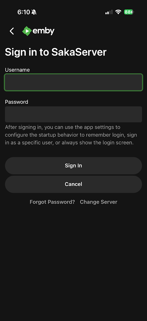 Login Screen